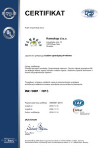 ISO 9001 certifikat